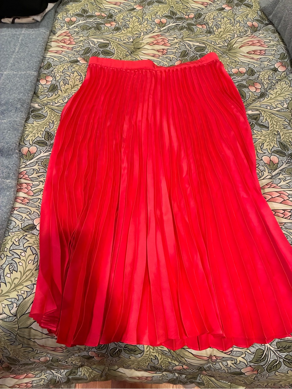 J. Crew Bright Red Pleated Maxi Skirt